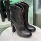 GUCCI Black Leather Boots Size 37.5