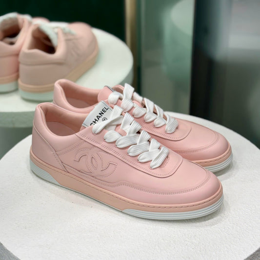 CHANEL CC Pink Sneakers Size 40