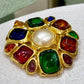 CHANEL 1980's Pearl/Stone Vintage Brooch