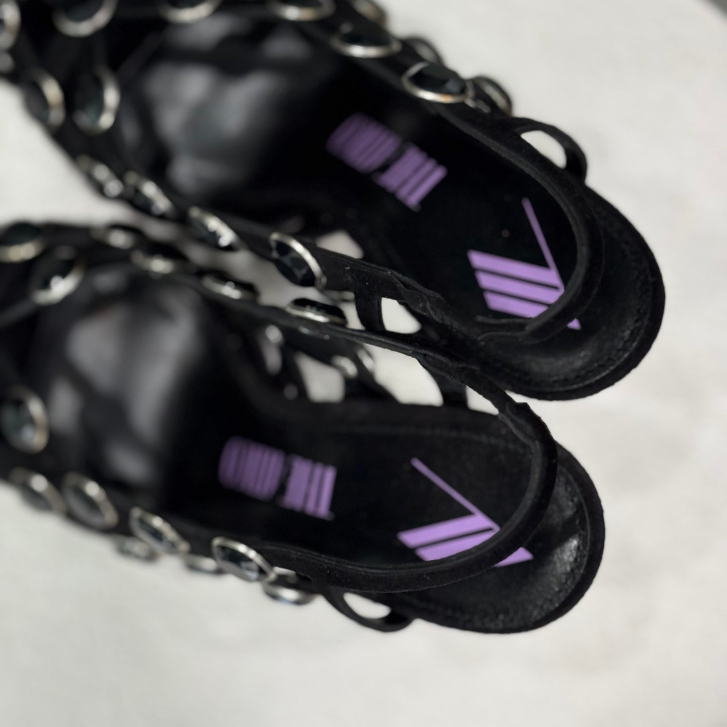 THE ATTICO Black jewel slingback size 37