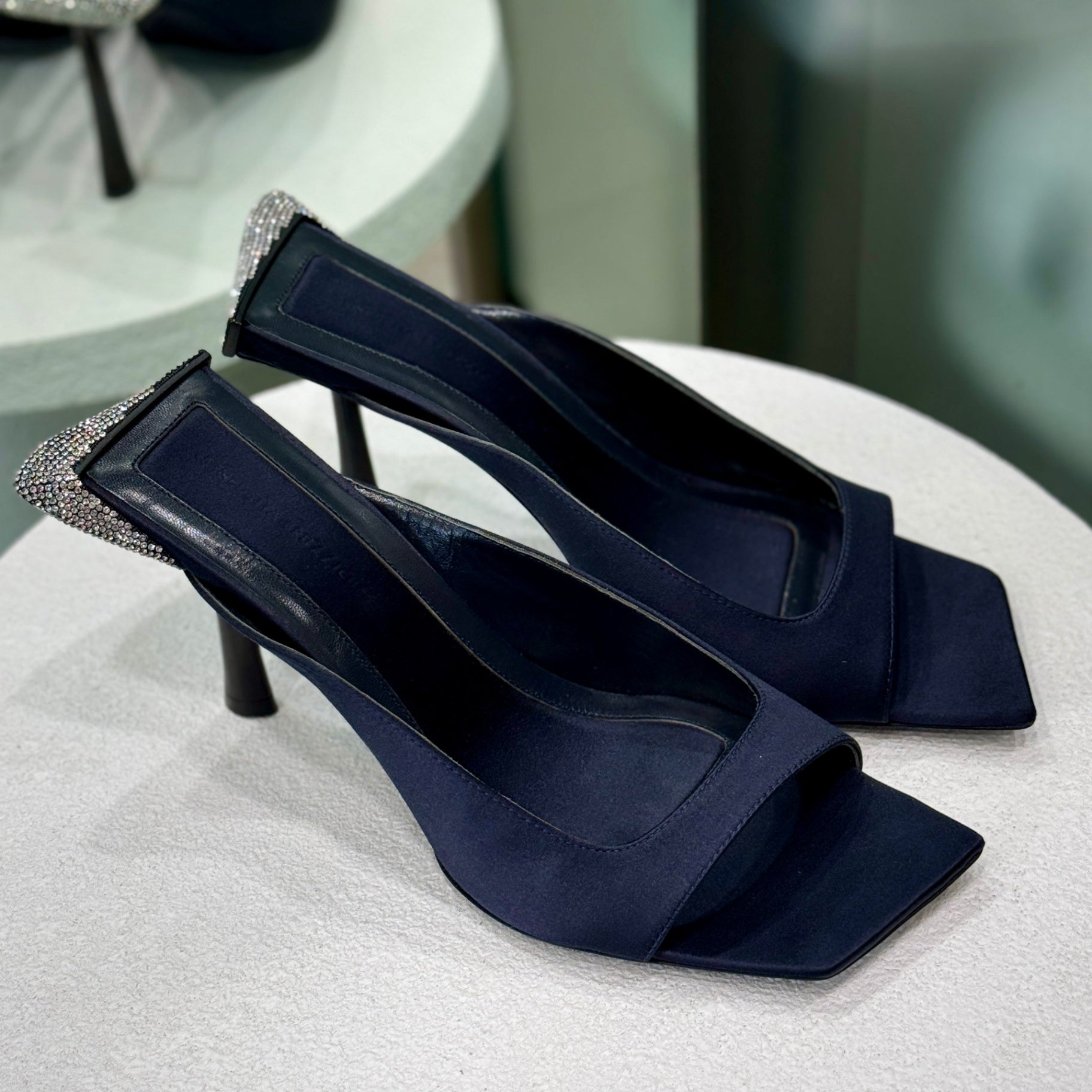 BENEDETTA BRUZZICHES Navy sparkle Mule size 41