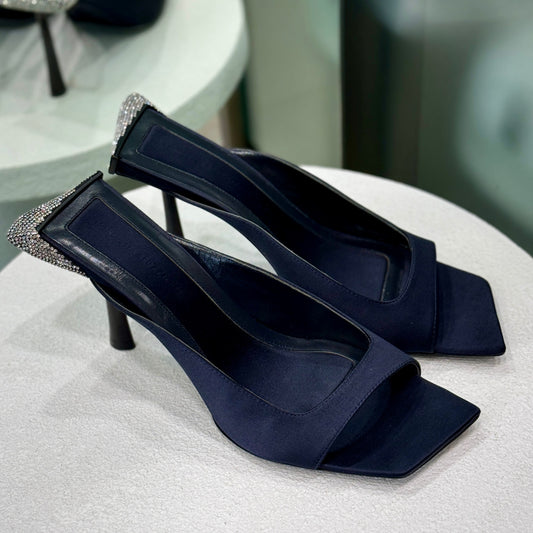 BENEDETTA BRUZZICHES Navy sparkle Mule size 41