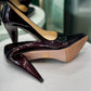 PRADA Dark Burgundy Patent Heels Size 38