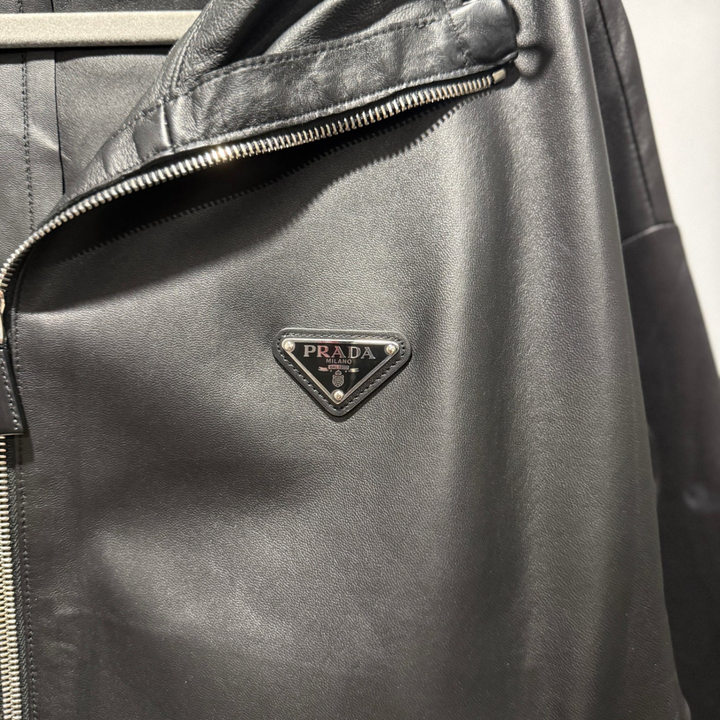 PRADA Leather Bomber Jacket Size 36