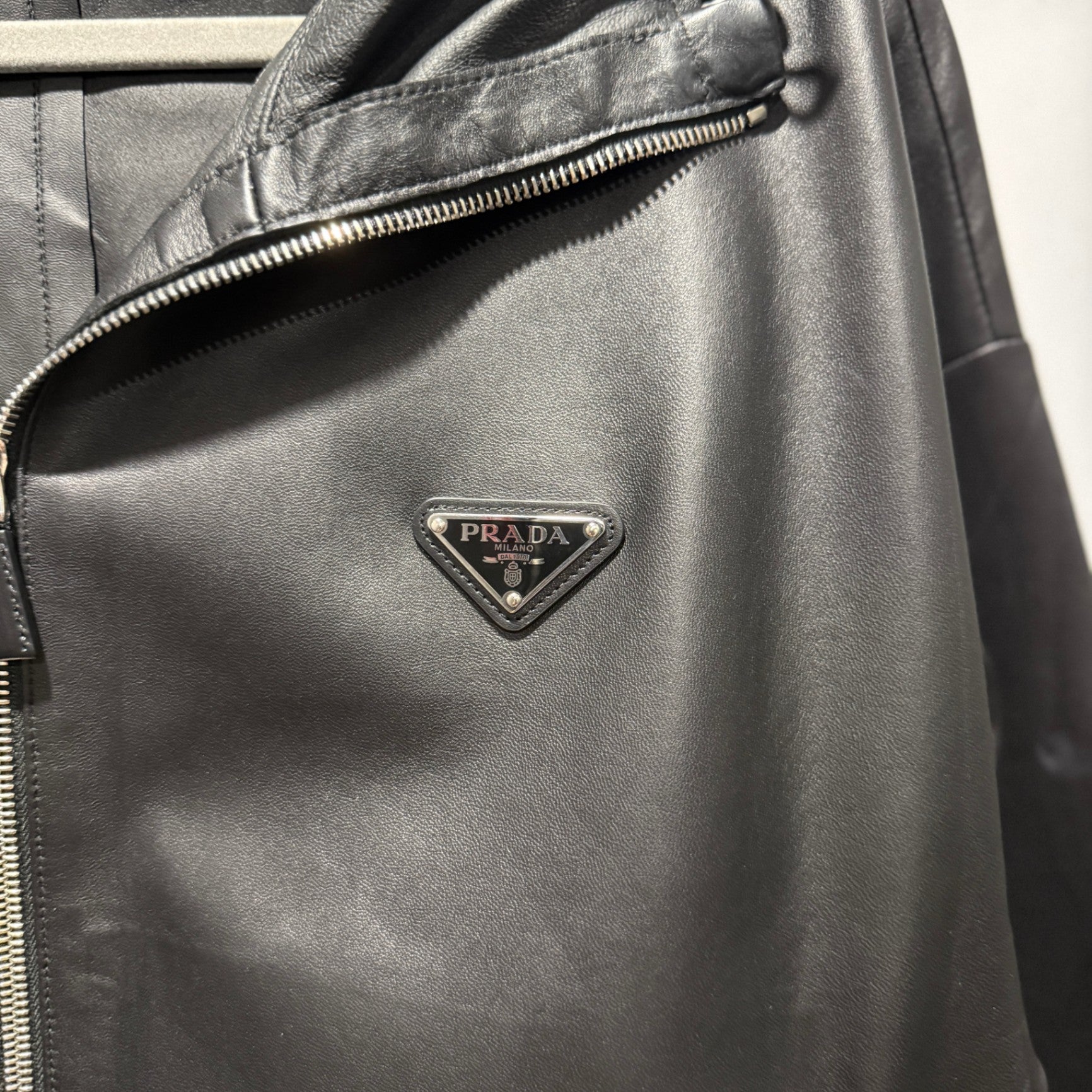 PRADA Leather Bomber Jacket Size 36