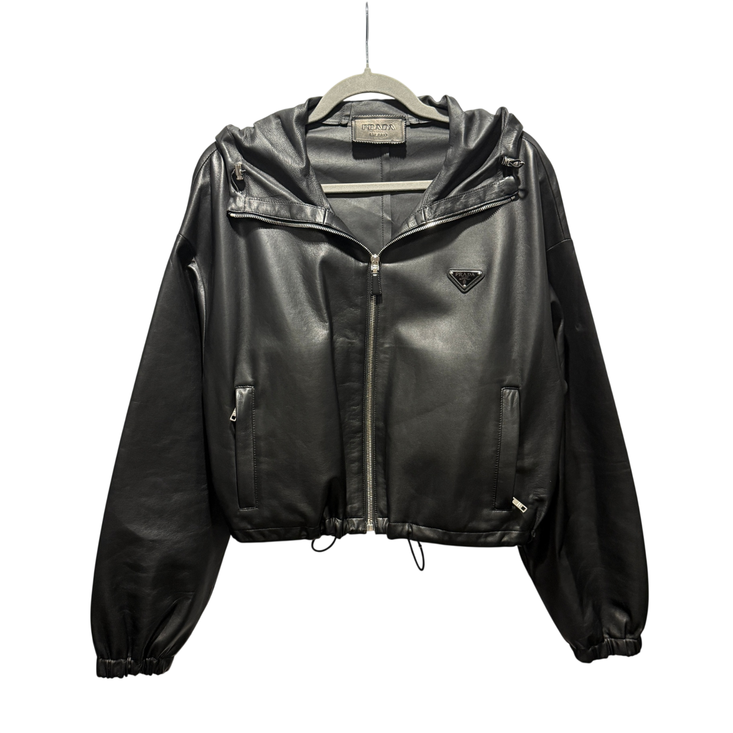 PRADA Leather Bomber Jacket Size 36