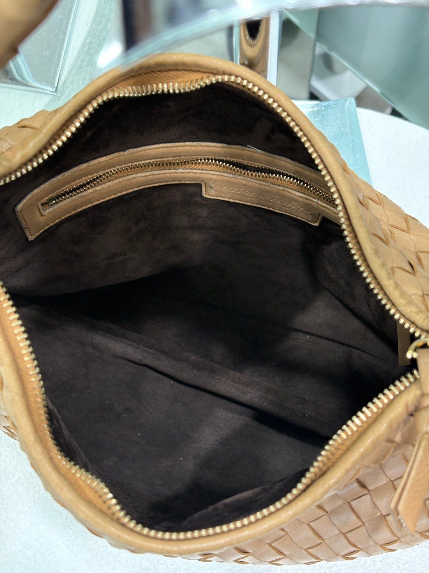 BOTTEGA VENETA Vintage Tan Intrecciato Hobo Bag