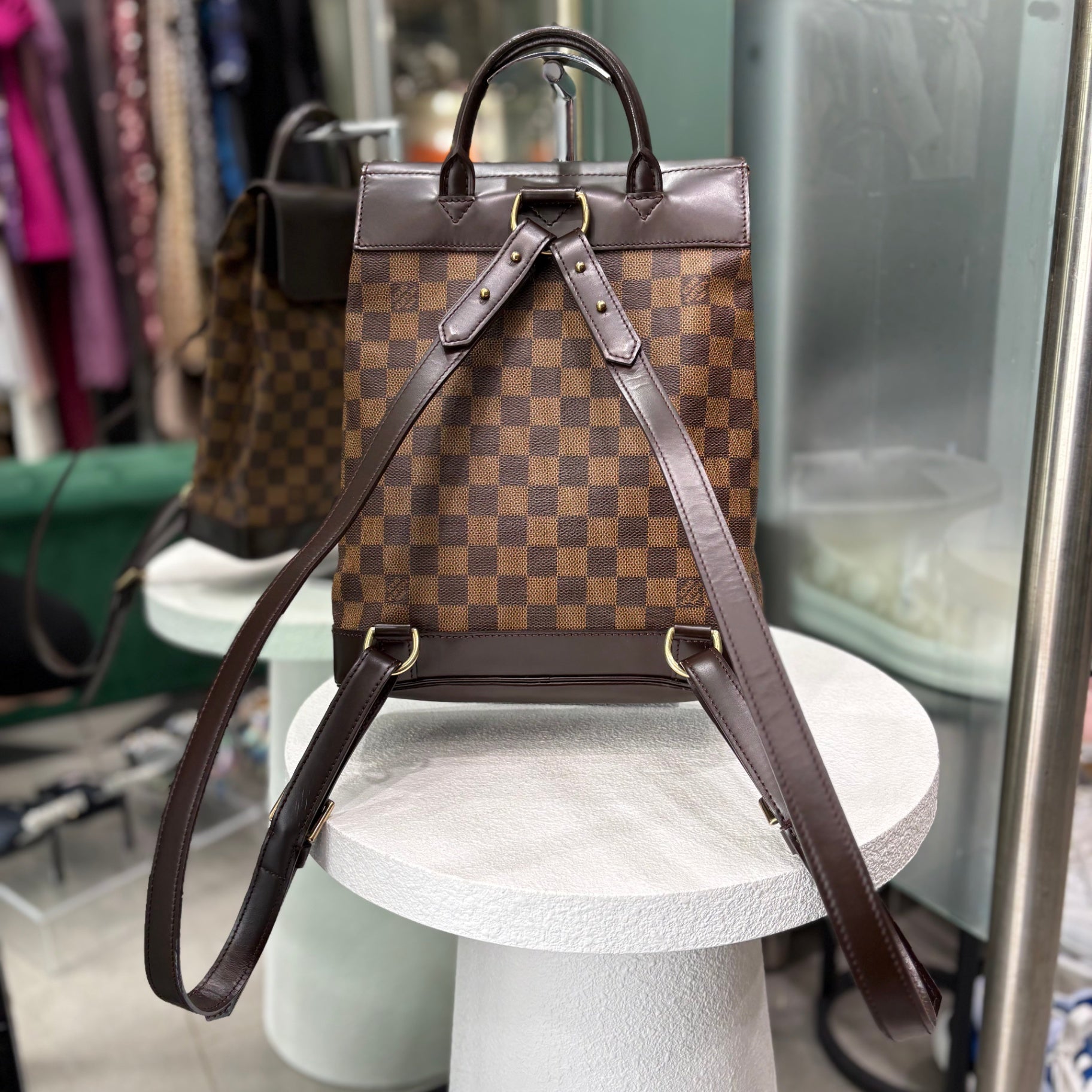 LOUIS VUITTON Damier Ebene Backpack - Brown