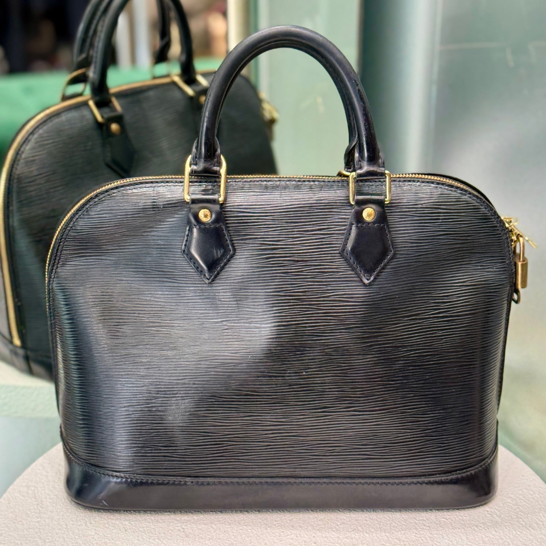 LOUIS VUITTON Alma BB Black Bag