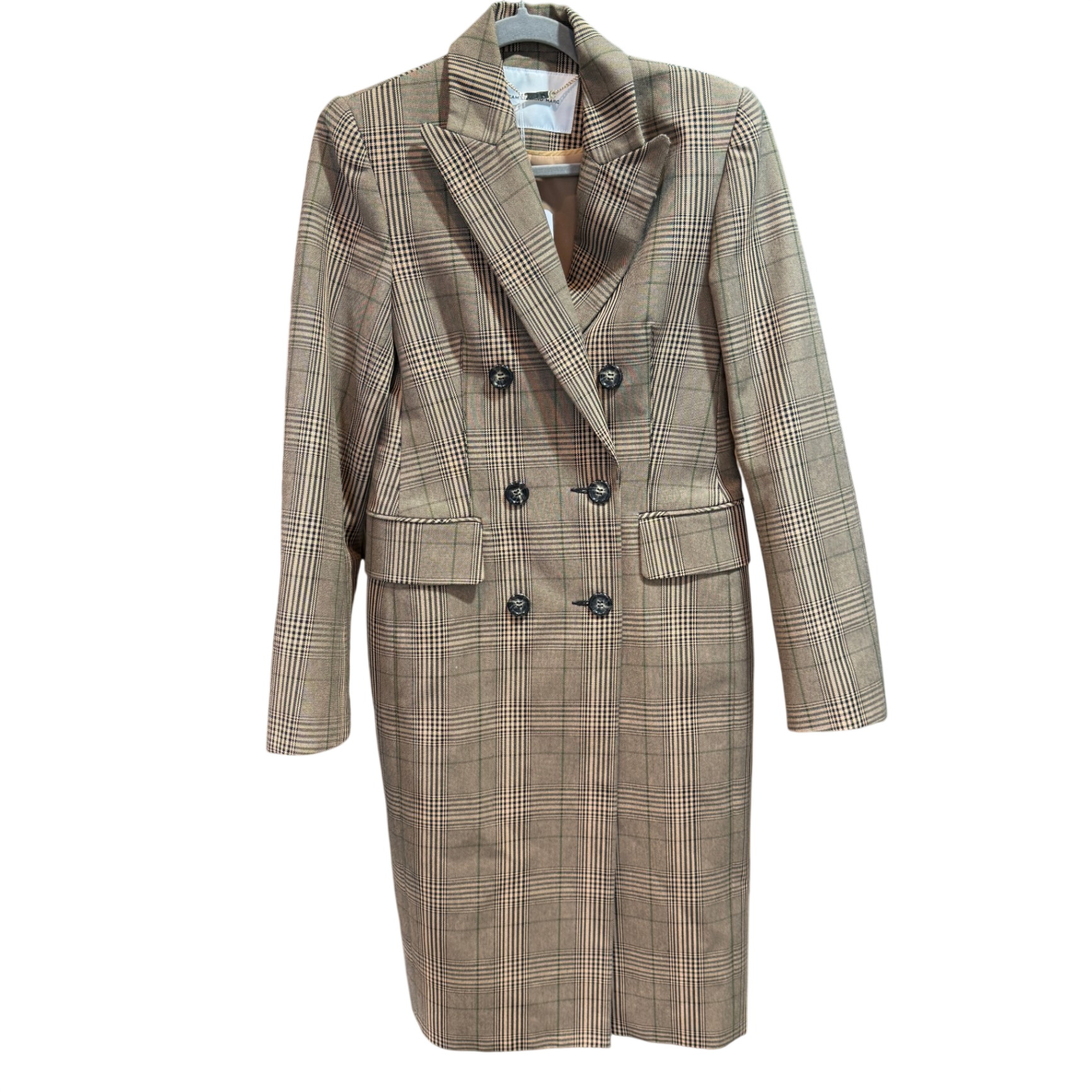 CAMILLA & MARC Harlequin Check Print Coat Size 8