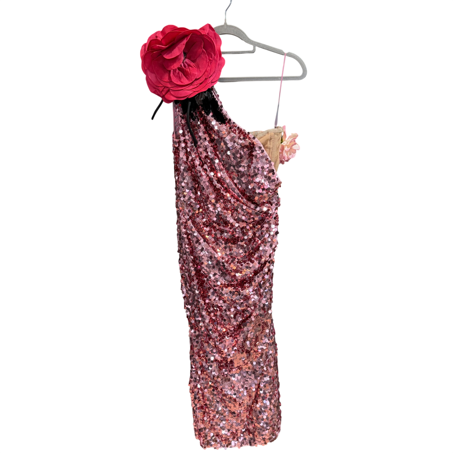 DOLCE & GABBANA Glitter Dress With Rose Size 42