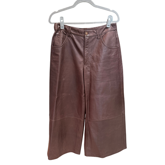 ETRO Brown Leather Culottes Size 44