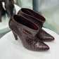 BALENCIAGA Brown Python Booties 39.5