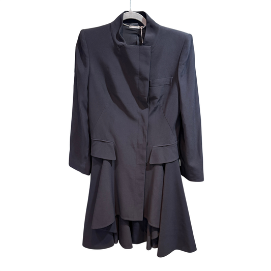 ALEXANDER MCQUEEN Black Flare Coat Dress Size 44