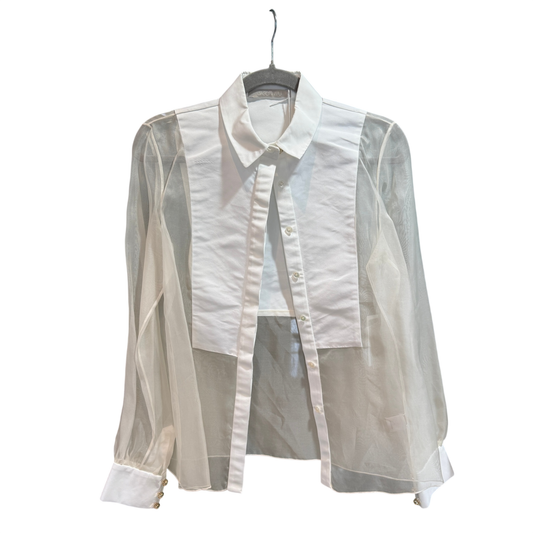JASON WU White Button Up Shirt - size 4