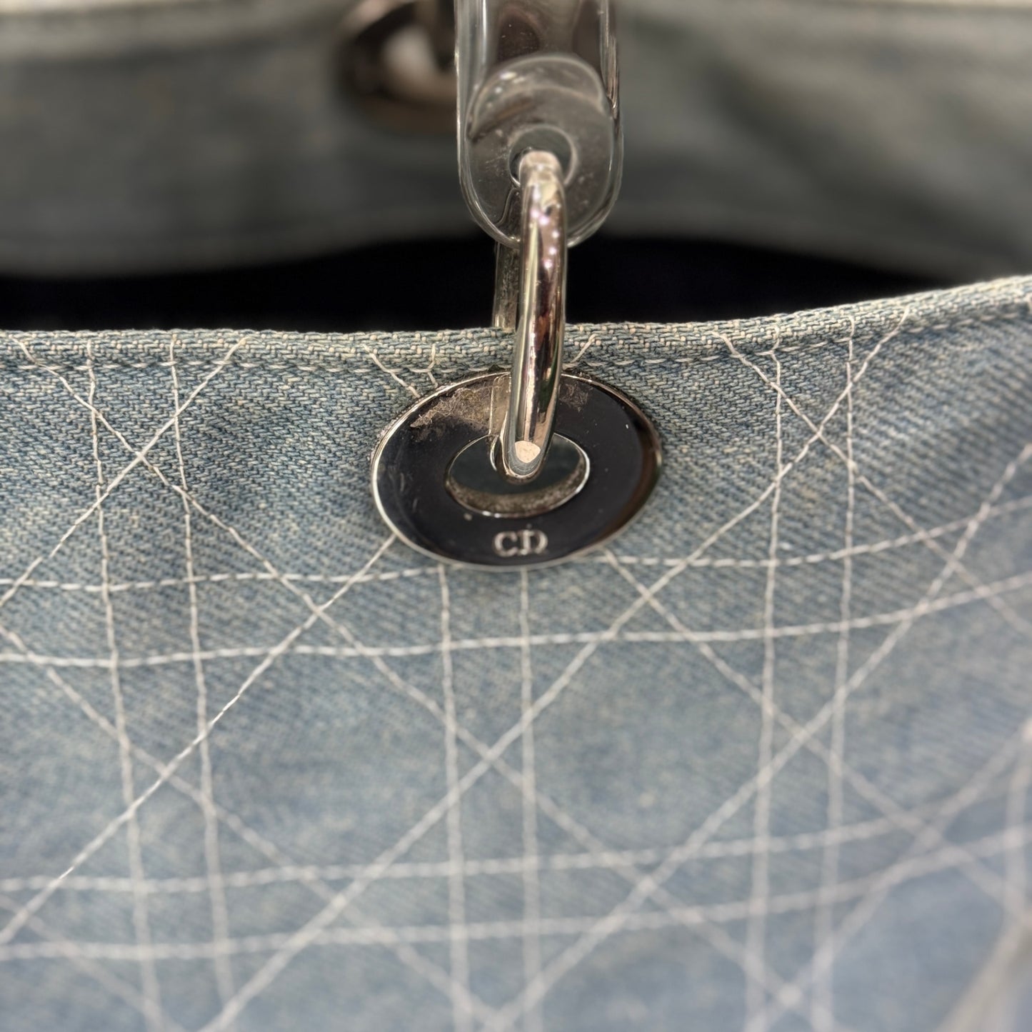 DIOR Lady Dior Denim Satchel Bag