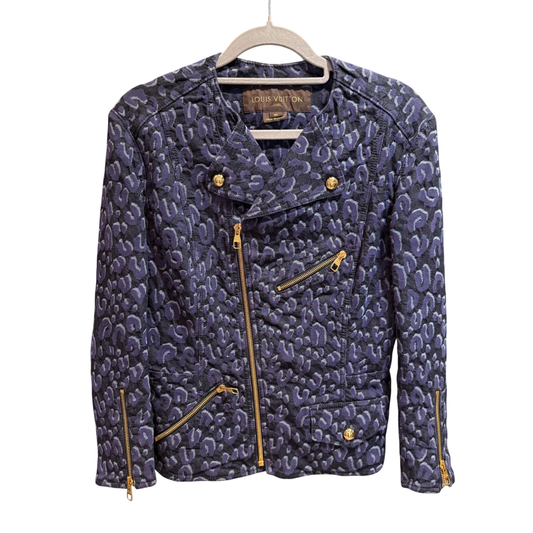 LOUIS VUITTON Denim biker jacket size 40