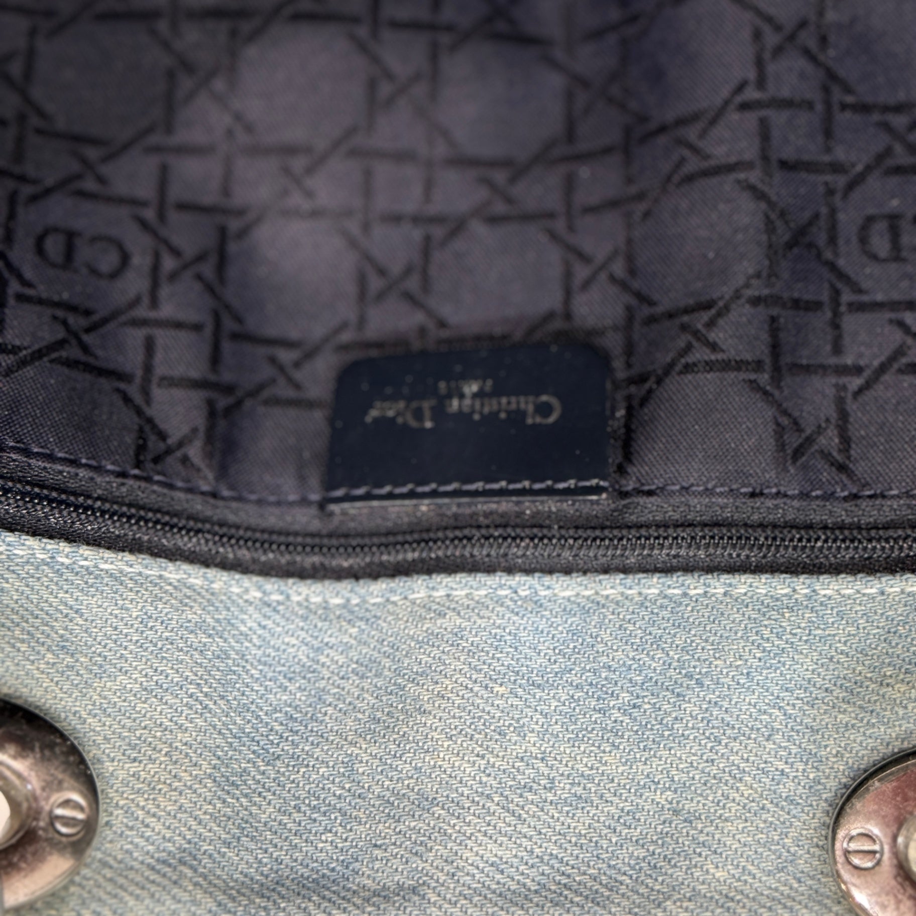 DIOR Lady Dior Denim Satchel Bag