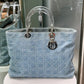 DIOR Lady Dior Denim Satchel Bag