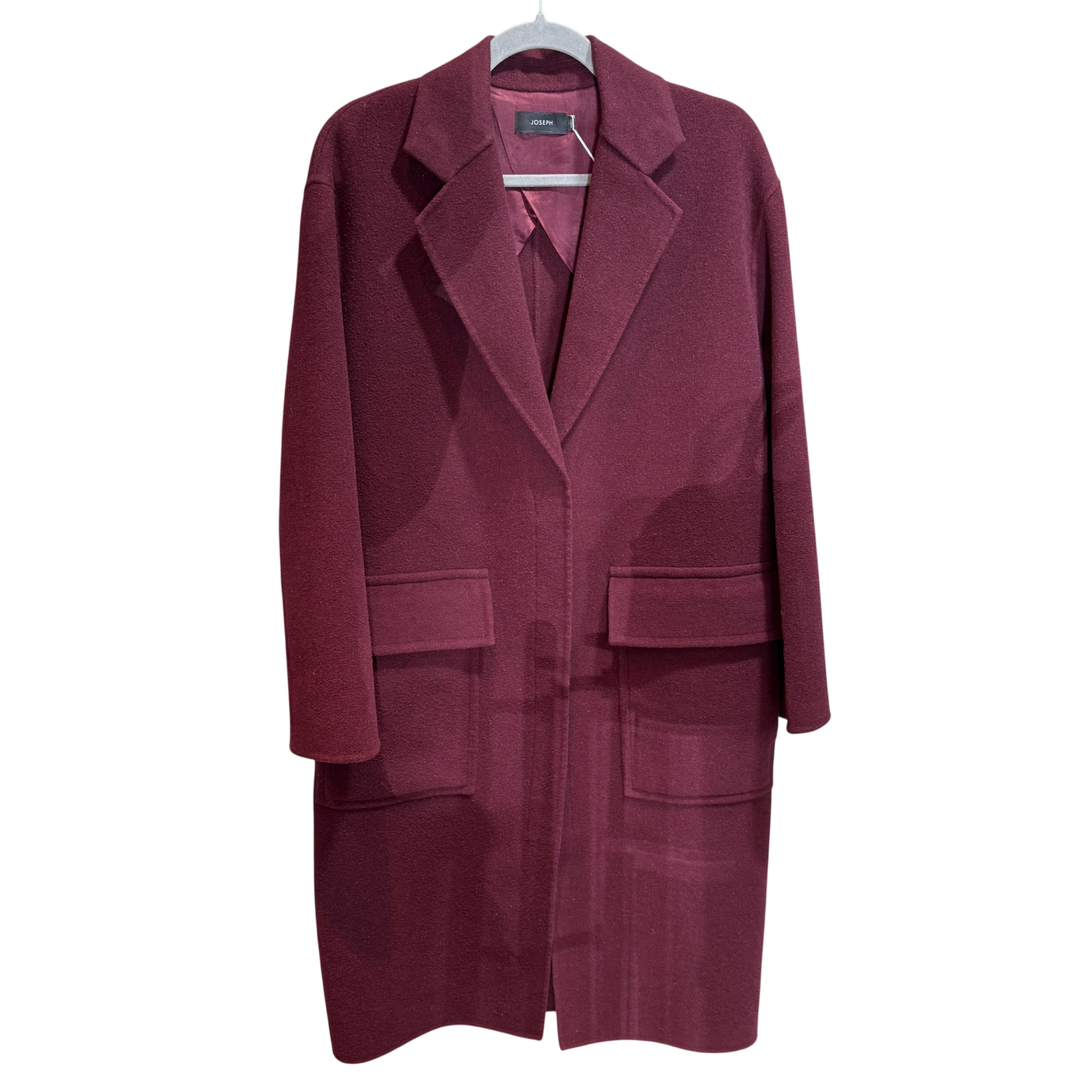 JOSEPH Burgundy Wool Coat Size 36
