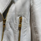 BALMAIN White Leather Cropped Jacket Size 34