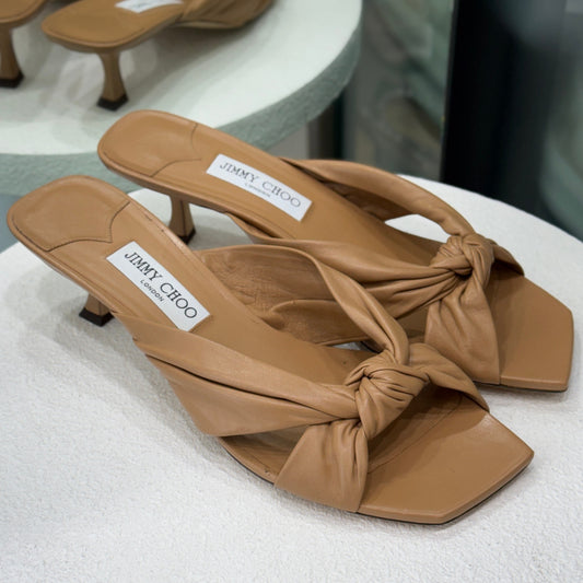 JIMMY CHOO Tan High Sandals Size 42
