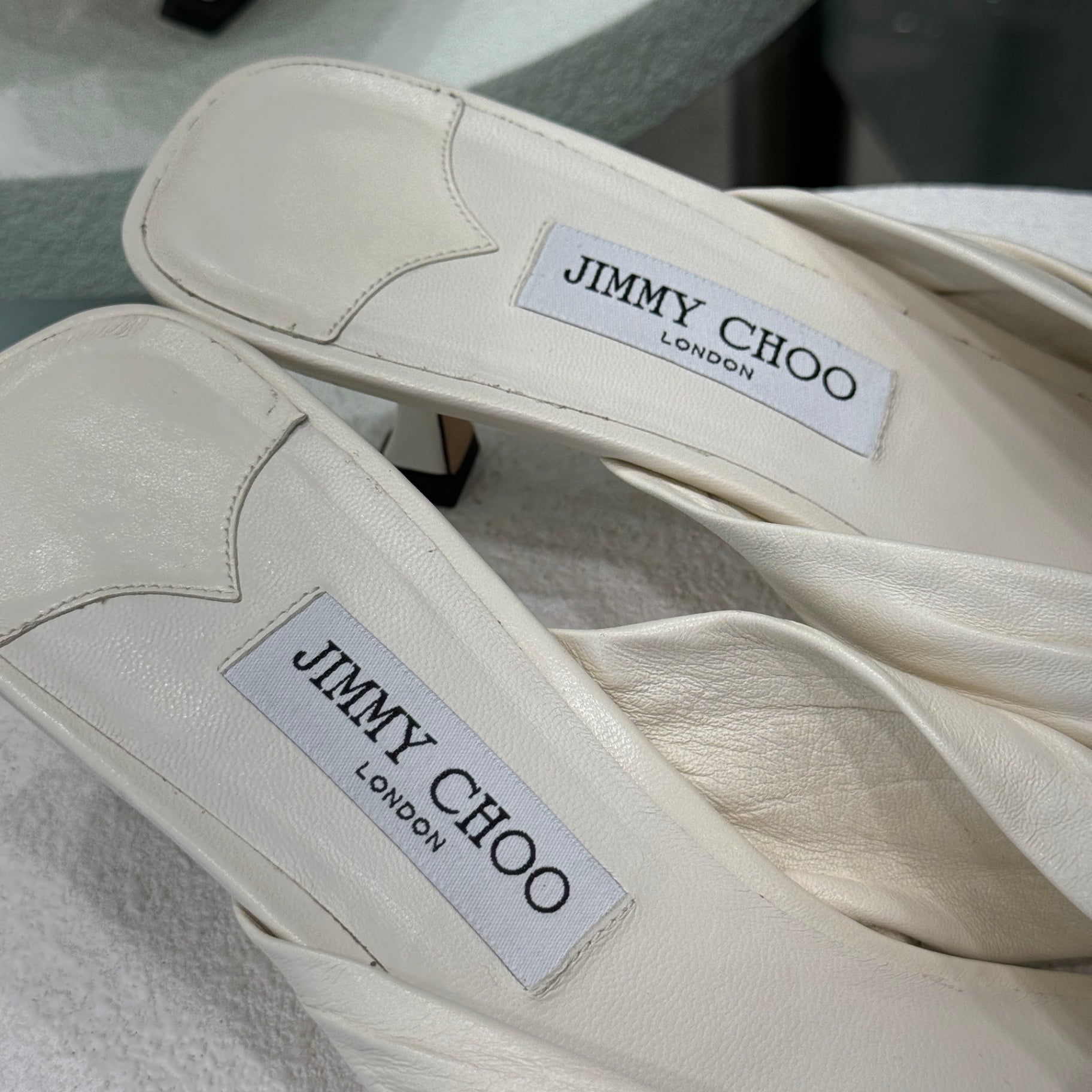 JIMMY CHOO Ivory High Sandals Size 42