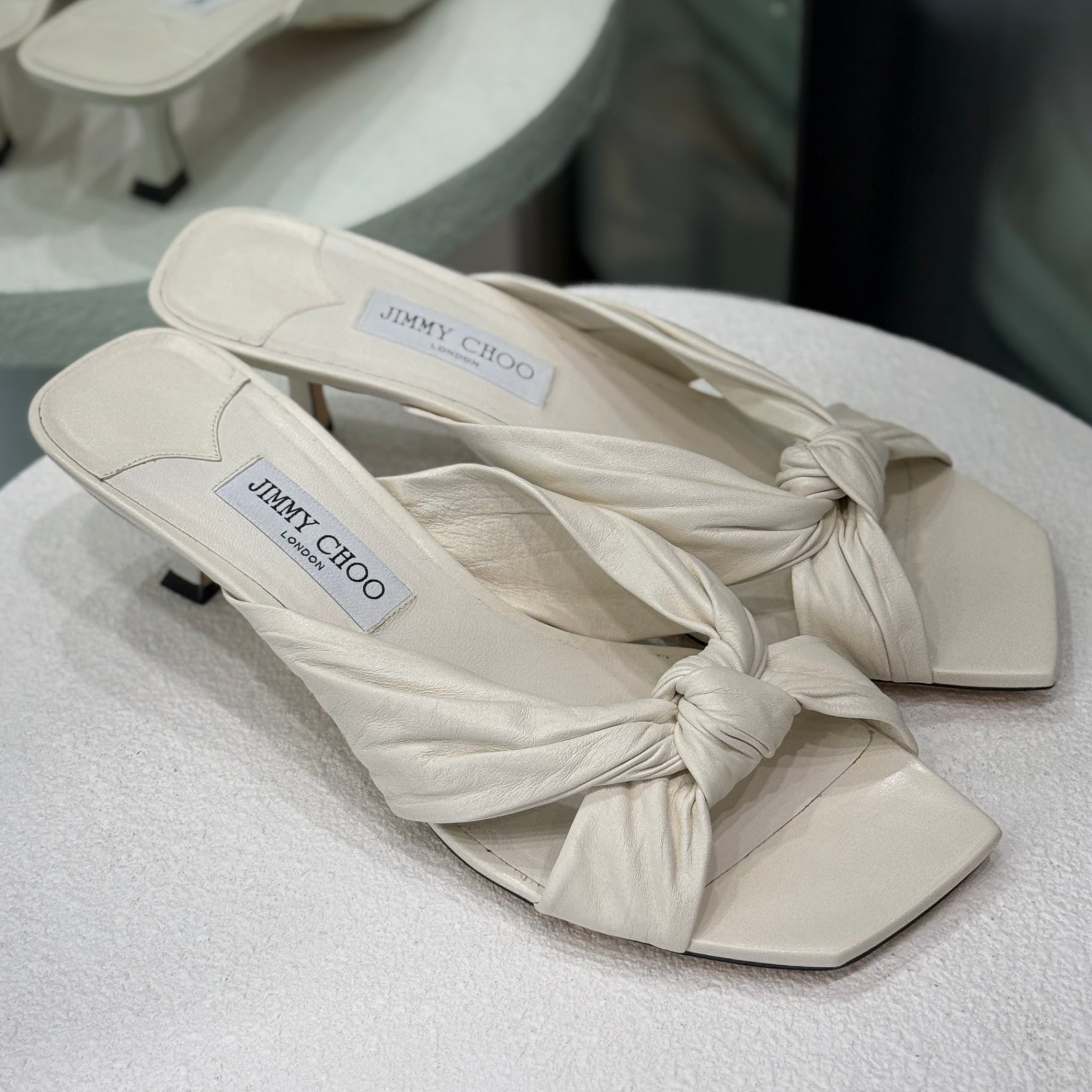 JIMMY CHOO Ivory High Sandals Size 42