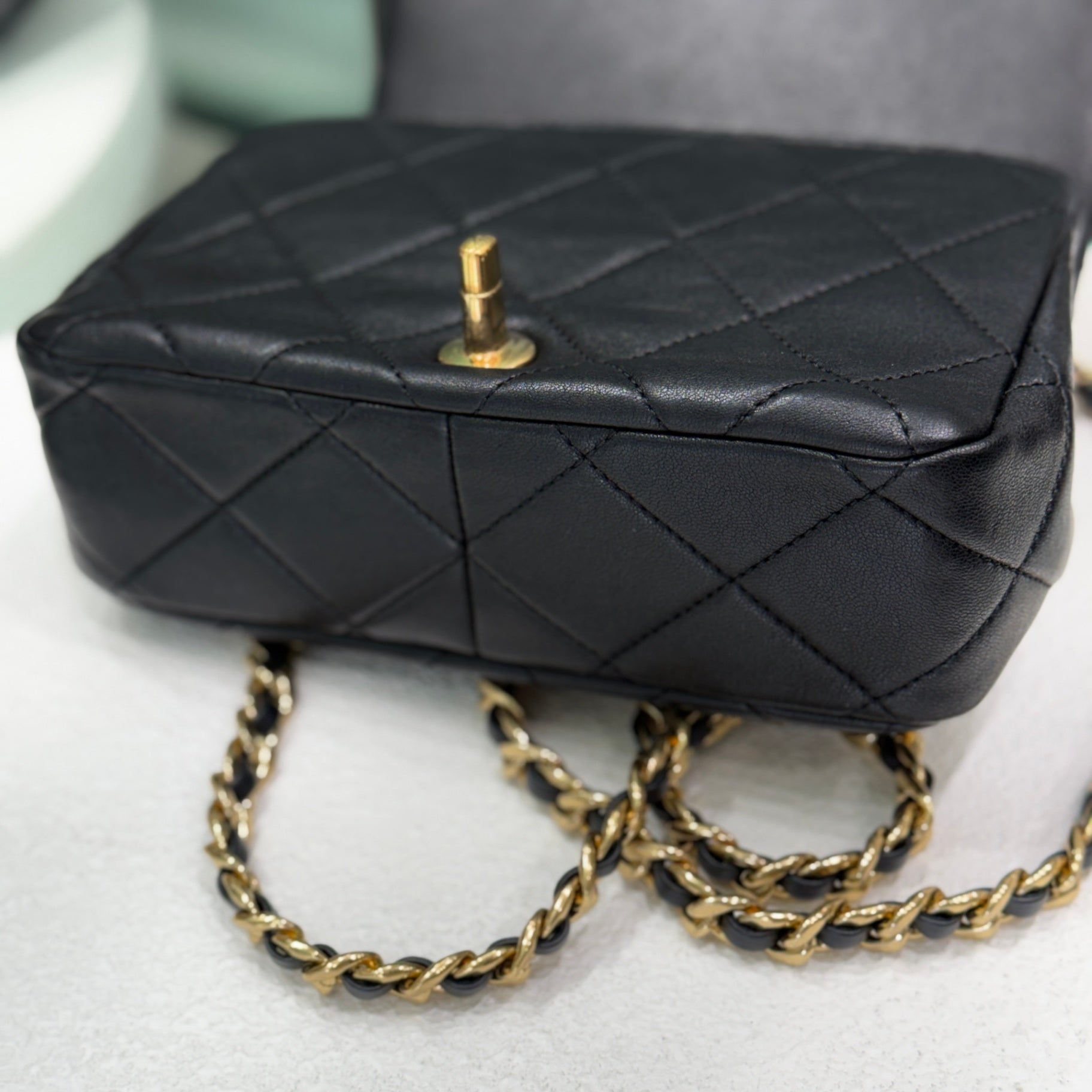 CHANEL Mini Flap with Top Handle - Black