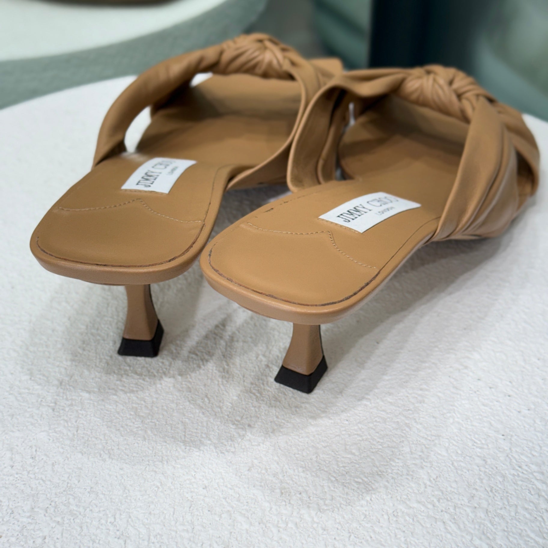 JIMMY CHOO Tan High Sandals Size 42