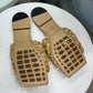 BOTTEGA VENETA Intreccio Raffia Strech Sandal - Macadamia Size 40