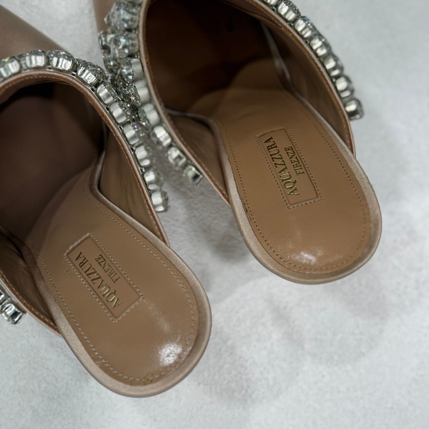 AQUAZZURA Pink Crystal Pumps Size 40