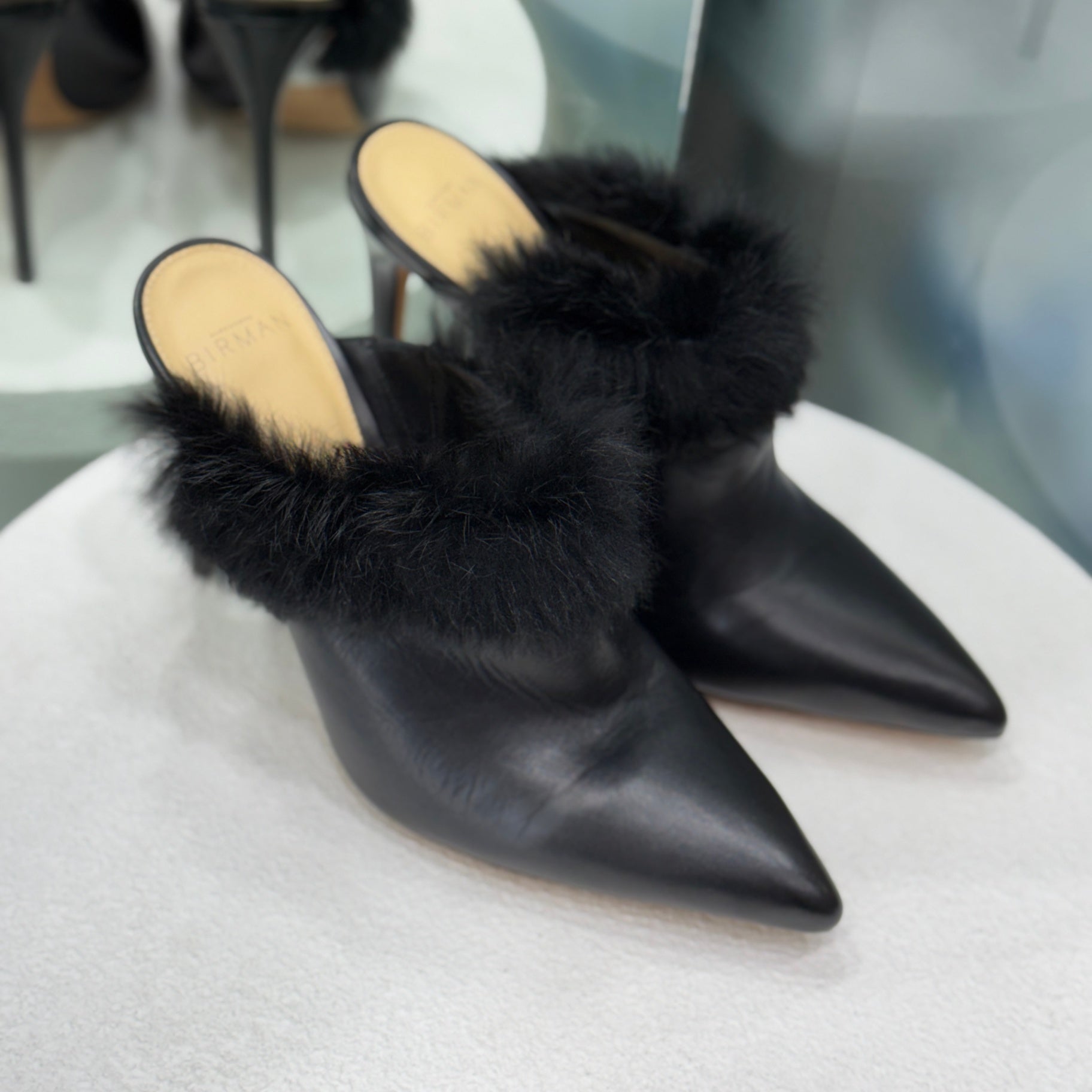 ALEXANDRE BIRMAN Black Fur Booties Size 8