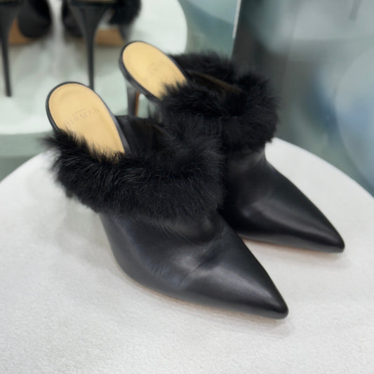 ALEXANDRE BIRMAN Black Fur Booties Size 8
