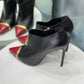 SAINT LAURENT Black with Red & Gold Toe Size 39