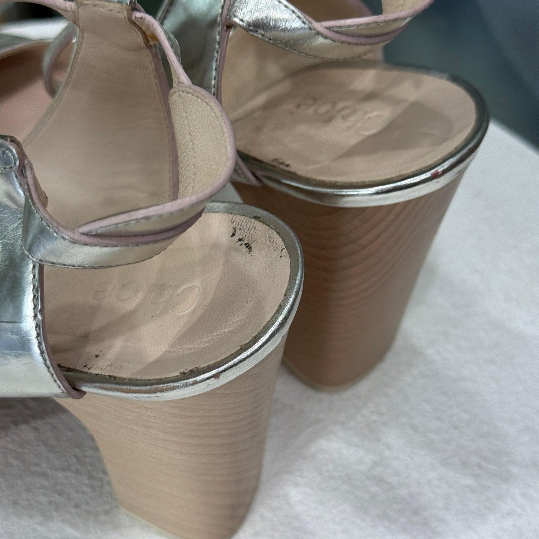 CHLOE Silver Heels Size 38