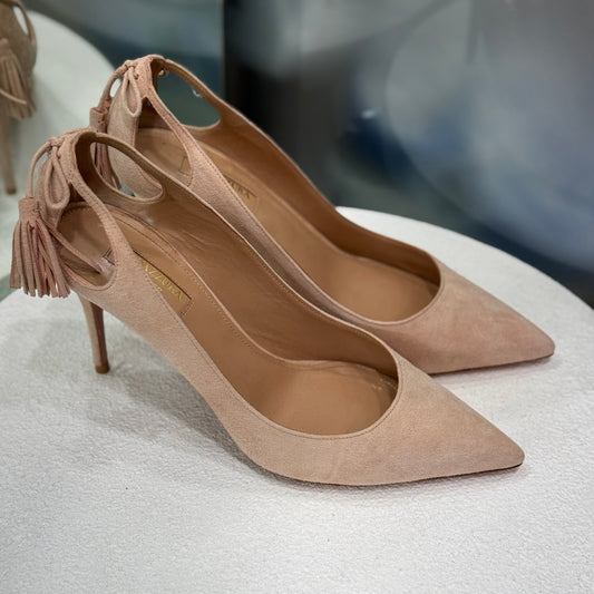 AQUAZZURA Pink Suede heels Size 39