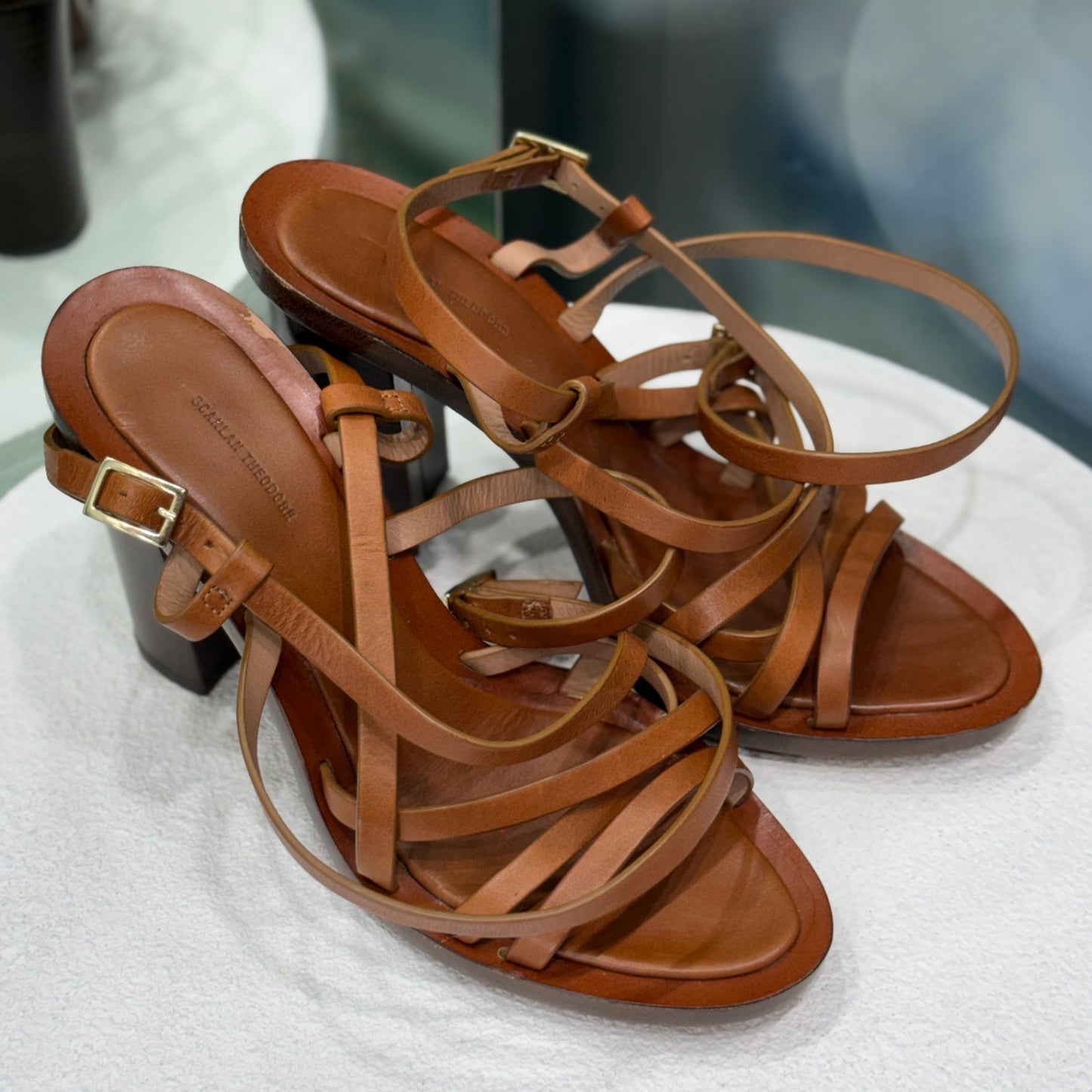 SCANLAN THEODORE Brown Heel Sandals Sz 39