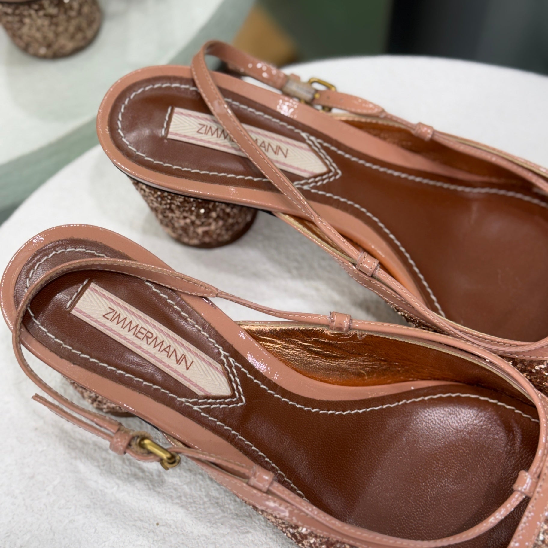 ZIMMERMANN Pink sequinned shoes Size 38