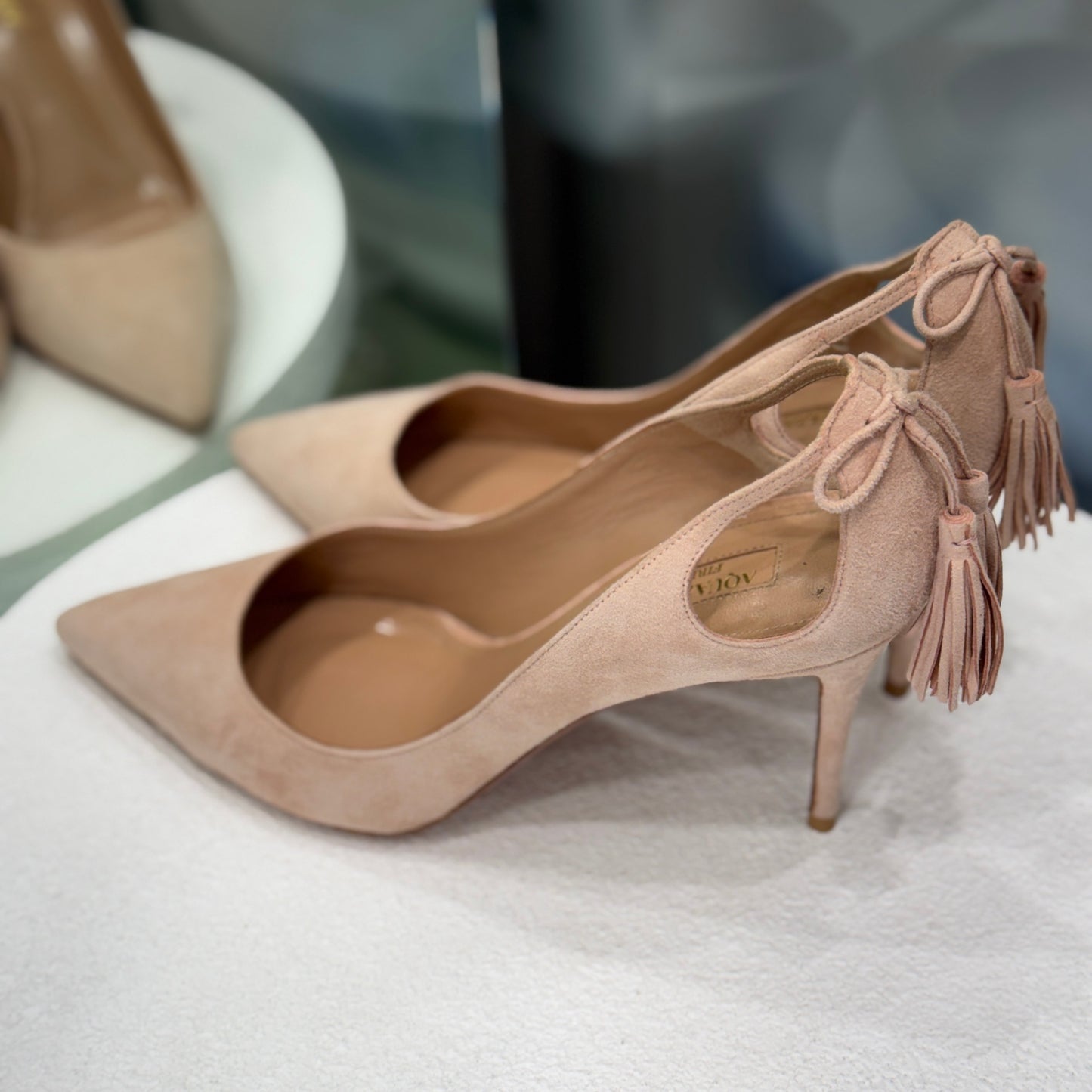AQUAZZURA Pink Suede heels Size 39