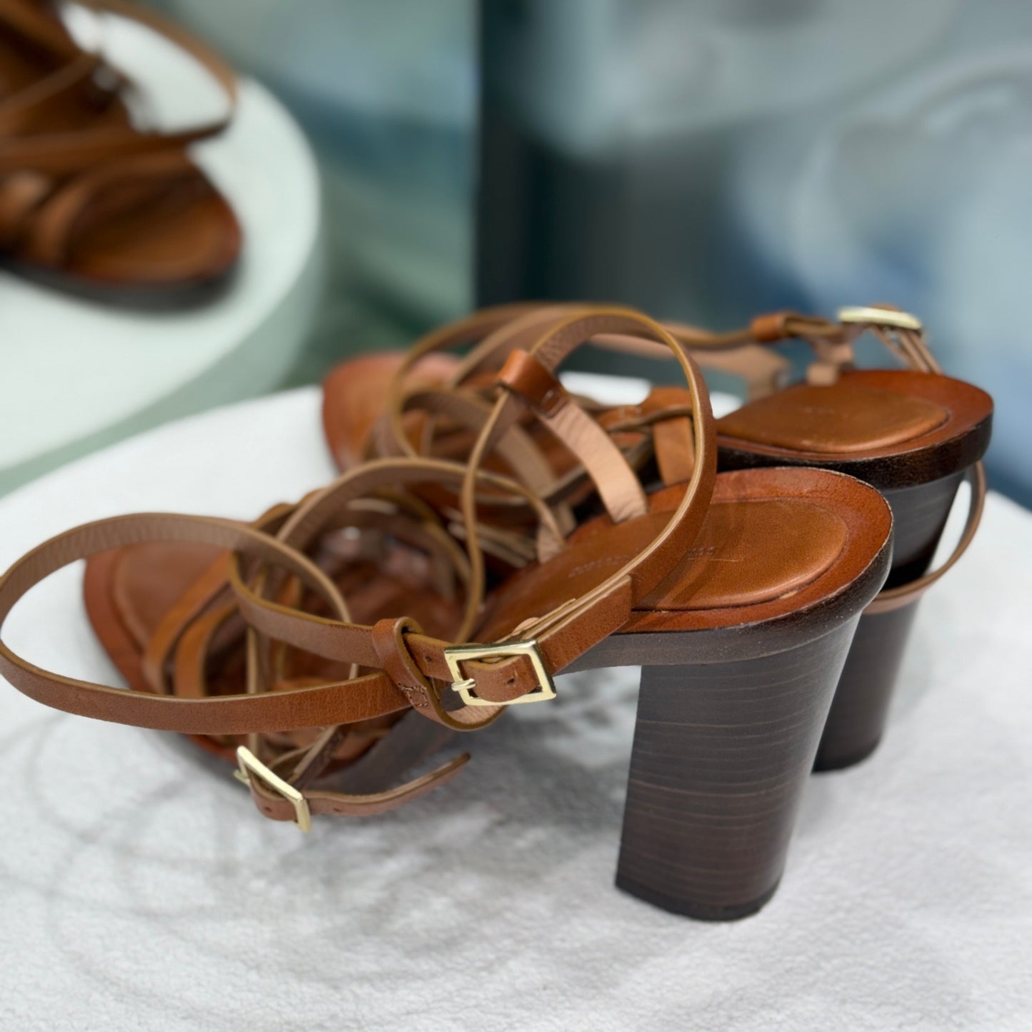 SCANLAN THEODORE Brown Heel Sandals Sz 39