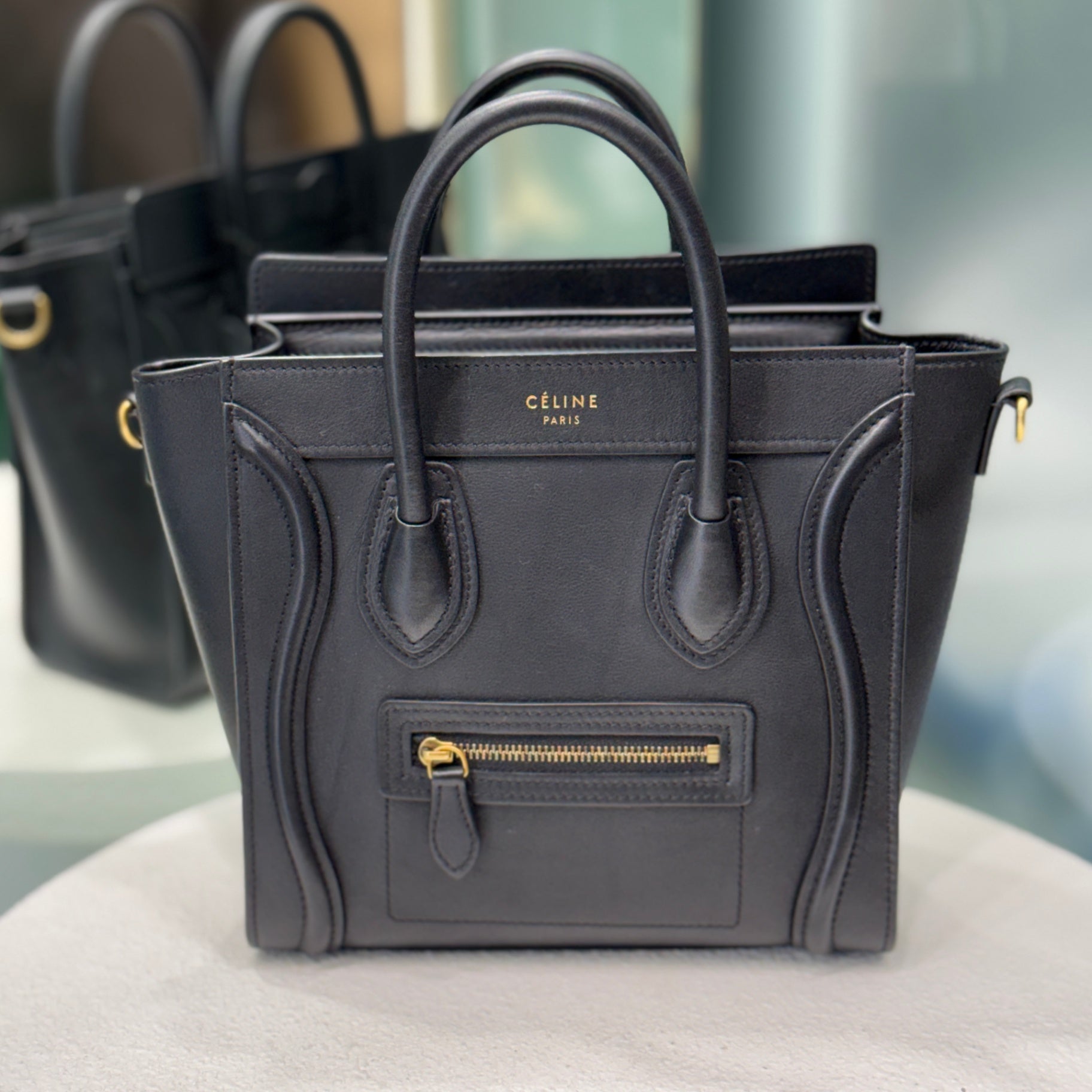 CÉLINE Black Nano Luggage Tote