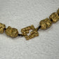 FENDI Gold-Tone Nugget Bead Necklace with FF Logo