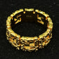 FENDI Gold-Tone FF Logo Ring Size L 
