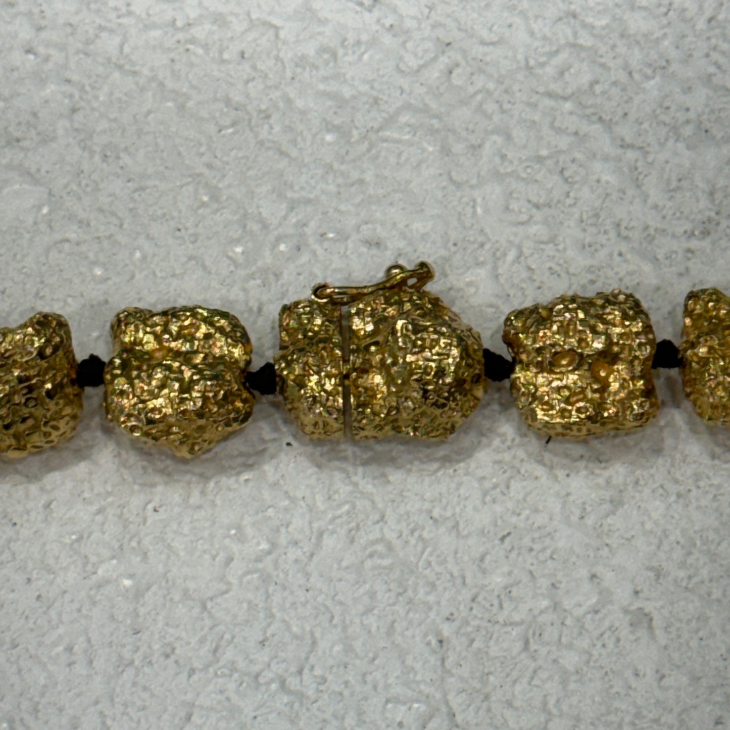 FENDI Gold-Tone Nugget Bead Necklace with FF Logo
