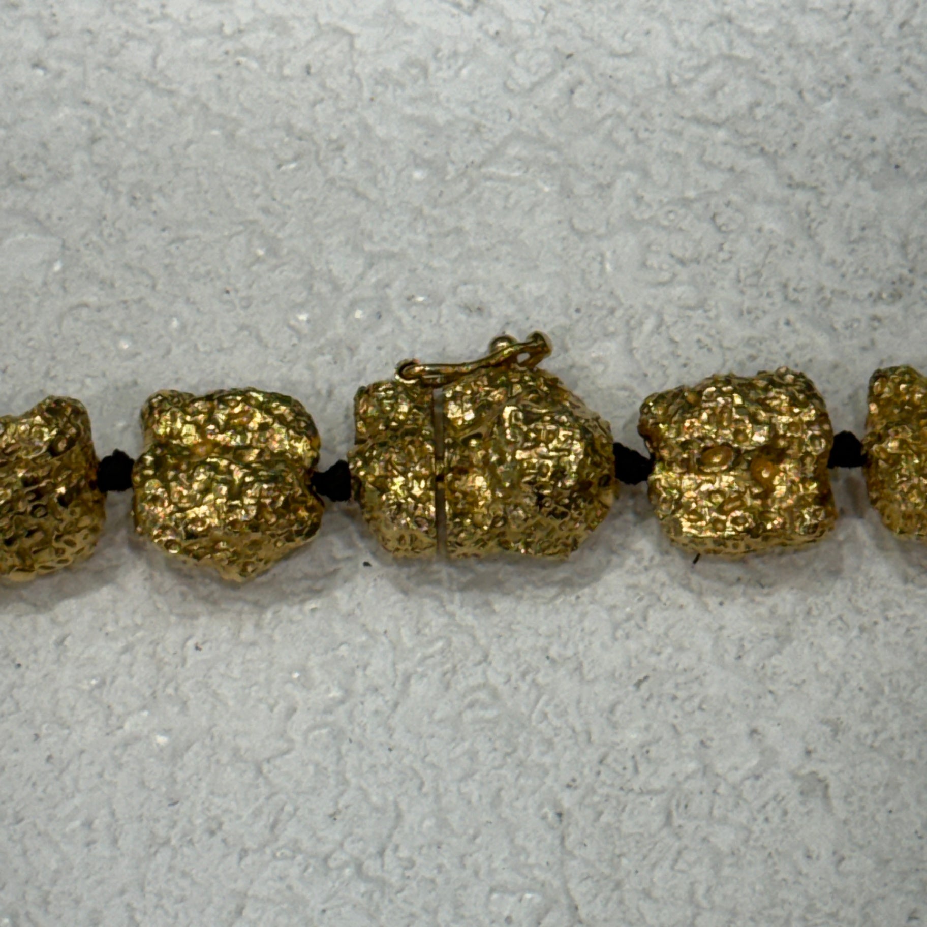 FENDI Gold-Tone Nugget Bead Necklace with FF Logo
