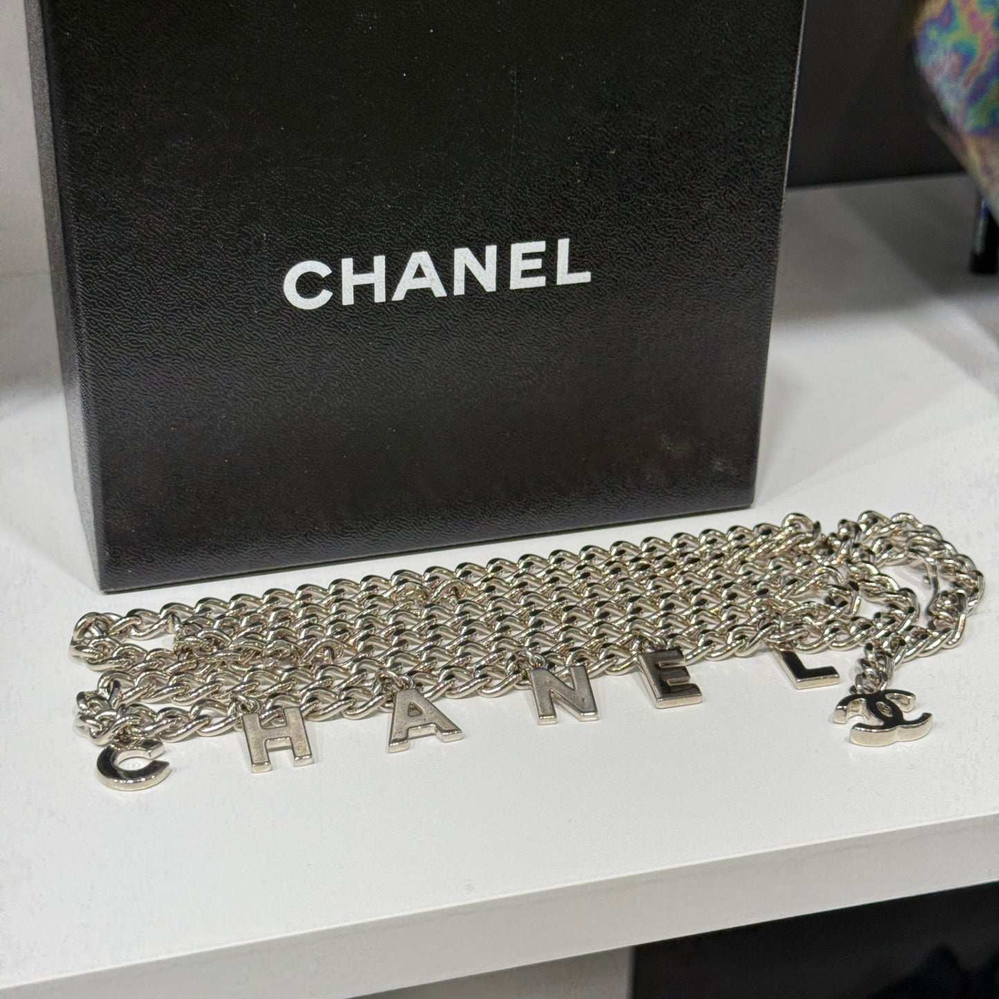 CHANEL Silver Chain Necklace/Belt