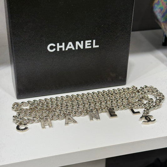 CHANEL Silver Chain Necklace/Belt