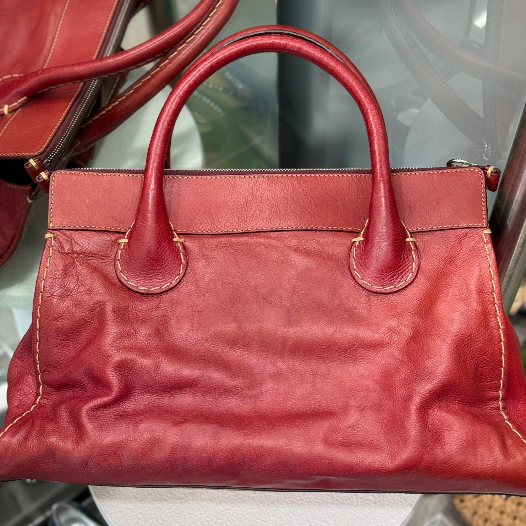 CHLOE Edith Leather Tote - Red