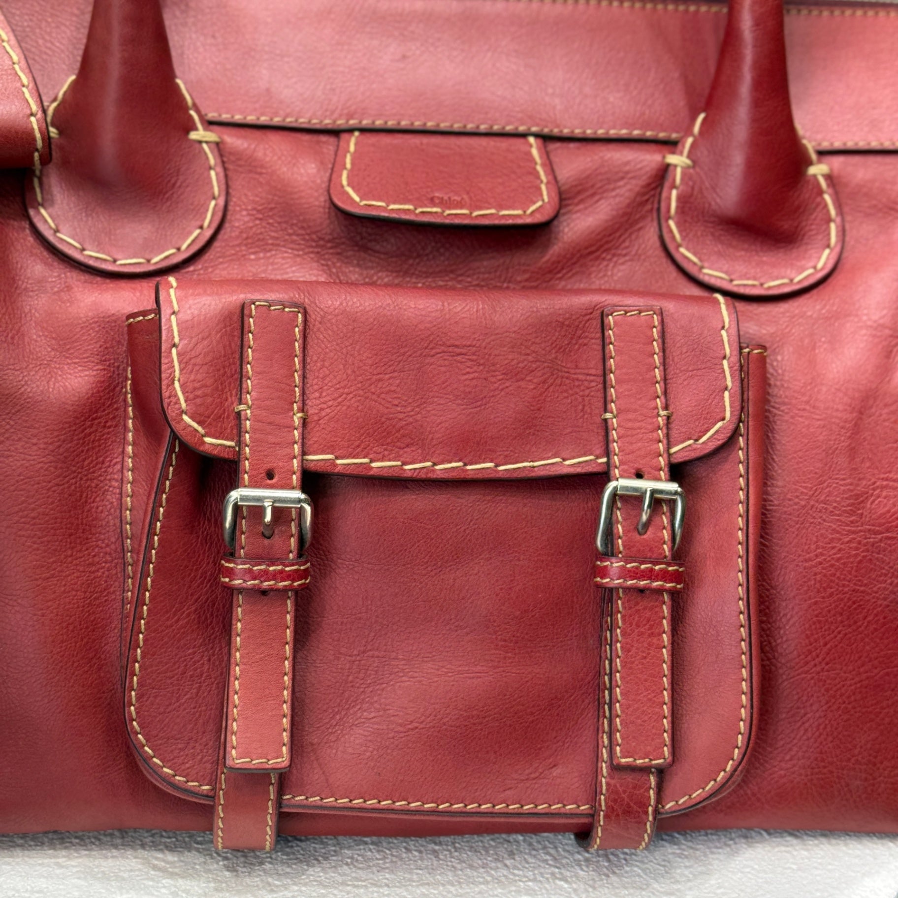 CHLOE Edith Leather Tote - Red